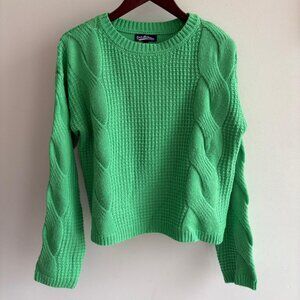 Freshman (Nordstrom Brand) Kids' Cable Crop Summer Green Sweater